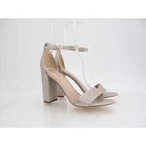 Sam Edelman Womens Yaro Sandals Ankle Strap Block Heel Gold Shimmer Size 10 Prom